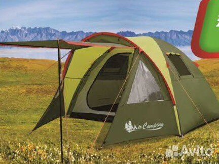 Палатка туристическая 4 местная-2 комнатная
