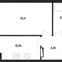 1-к. квартира, 37,8 м², 3/4 эт.