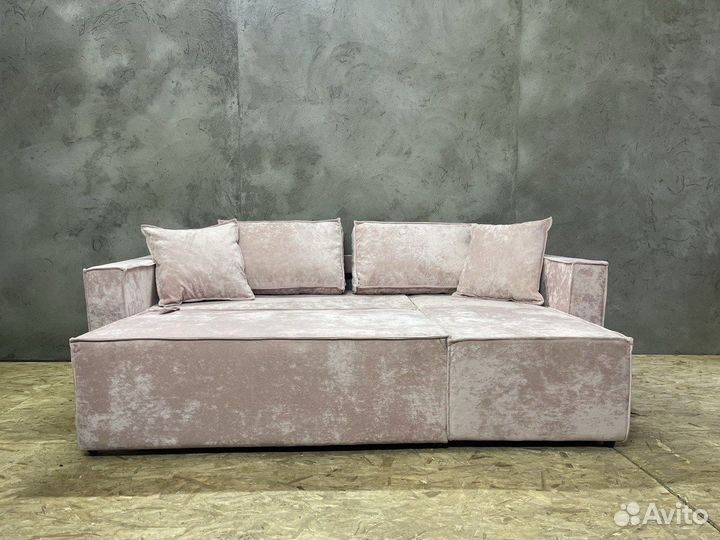 Угловой диван в стиле лофт в велюре OWN