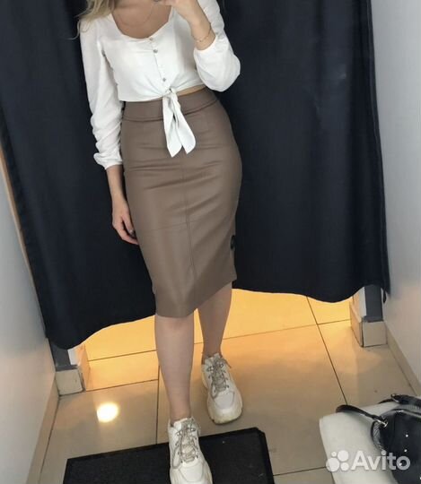 Юбка кожанная