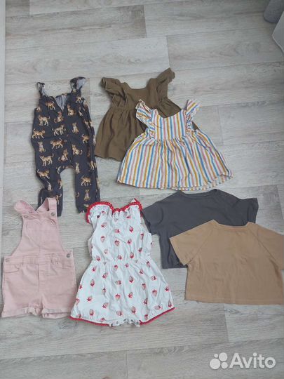 Летние вещи пакетом на девочку 80-86-92