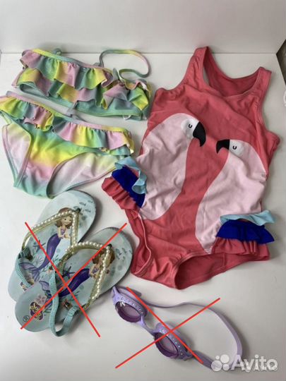 Купальник Mothercare, очки, шлепки, кепка детские