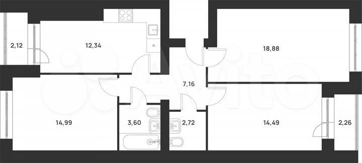 3-к. квартира, 78,6 м², 5/5 эт.
