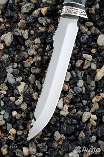 Нож Щука 2 elmax С крючком резная карельская берез