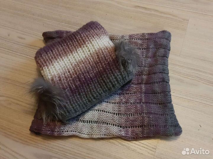 Зимний комплект:шапка и снуд