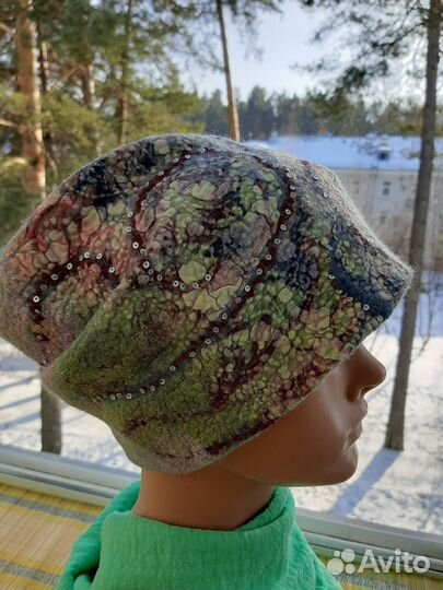 Шапочка двусторонняя валяная