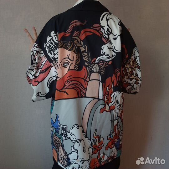 Кимоно Хаори Рубашка японский принт