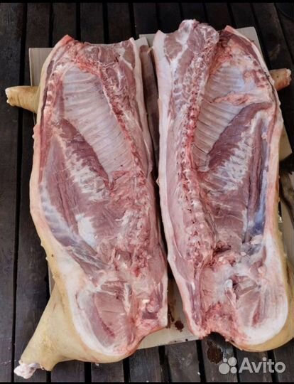 Домашняя свинина живым весом и в полутушах