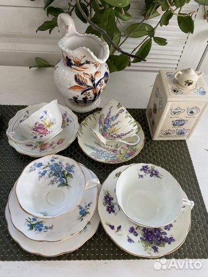 Антикварные Чашки костянной форфор Англия