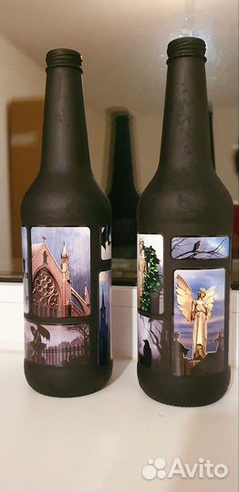 Бутылка стеклянная декупаж