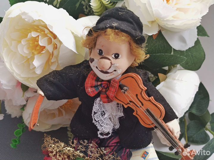 Винтаж Ретро фарфор Кукла клоун арлекин ГДР