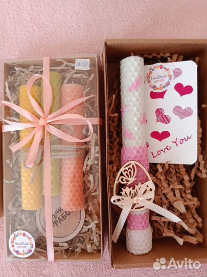 Свечи из натуральной медовой вощины, ручной работы