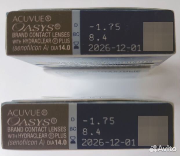 Линзы Acuvue Oasys упаковка 6 шт. -1.75 Ирландия