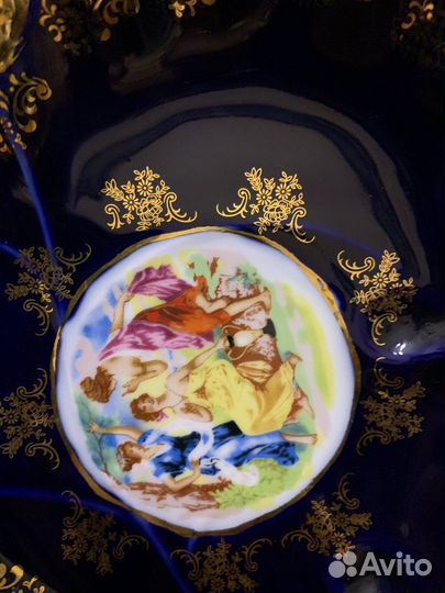 Блюдо Менажница Мадонна Thun Чехия Кобальт Фарфор