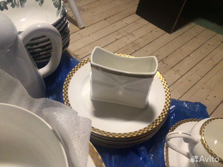 Посуда Сервиз Костяной тонкий фарфор Новый