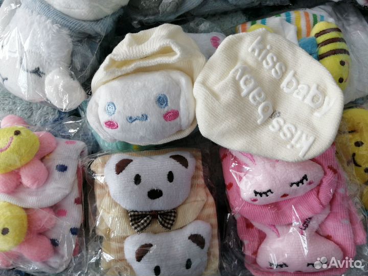 Носочки детские с мягкой игрушкой, с тормозами