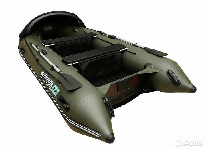 Моторная лодка пвх gladiator e380pro зеленая
