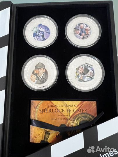 Набор монет Шерлока Холмса из 4 монет Острова Кука