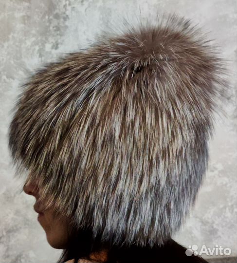 Шапка меховая на вязаной основе