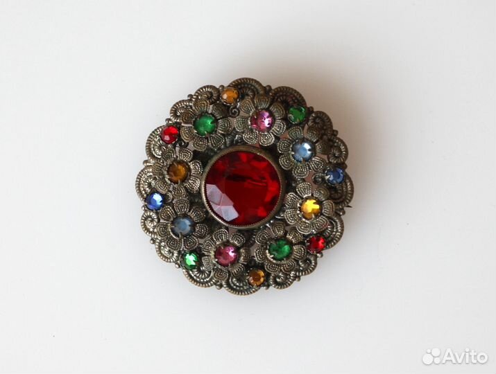 Брошь старая чехия винтаж ар деко 20-30 годы
