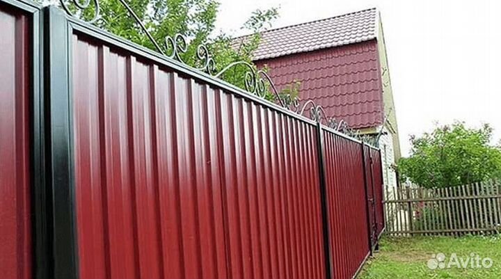 Забор из профнастиал, Откатные ворота