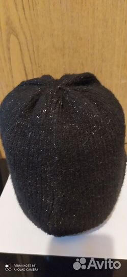 Шапка женская вязаная черная
