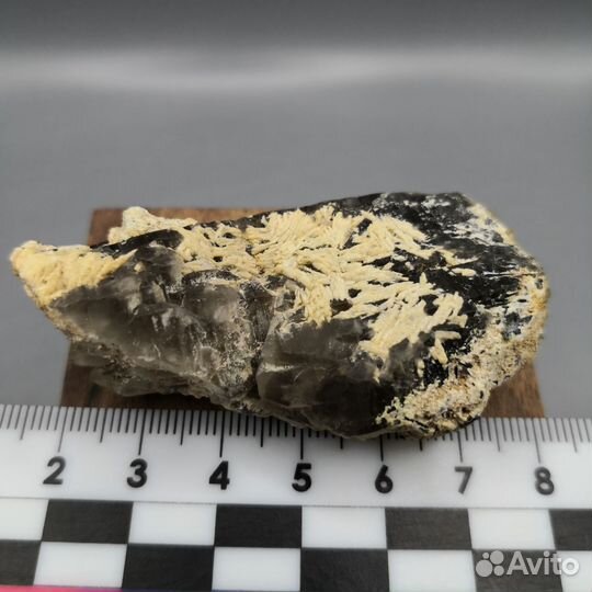 Дымчатый кварц с шерлом