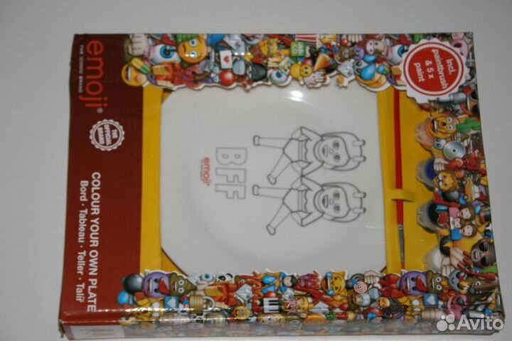 Тарелка Emoji новая раскраска