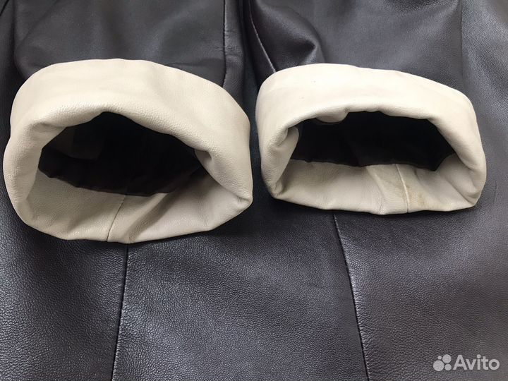 Плащ женский кожаный. Темно-коричневый. 46 р