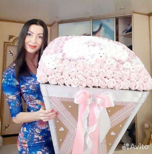 Букет из мыльных роз