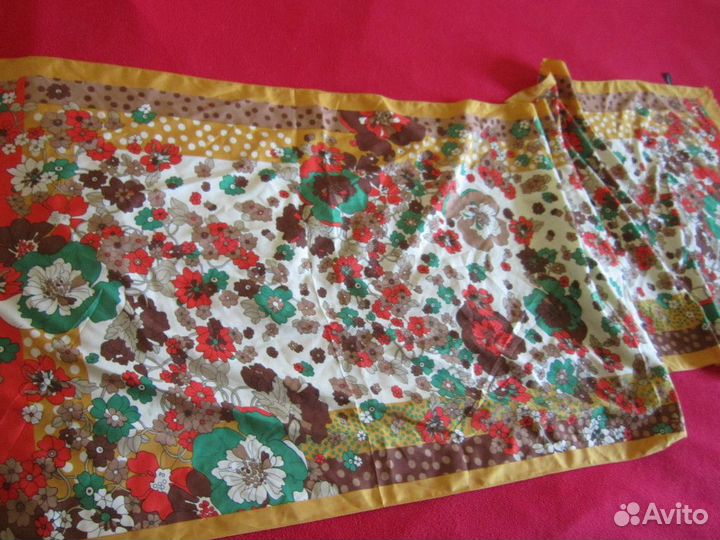 Палантин большой шарф kenzo нат шелк винтаж