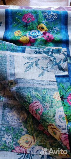 Ткань х/б на шторы,вафельная полотенечная.За отрез