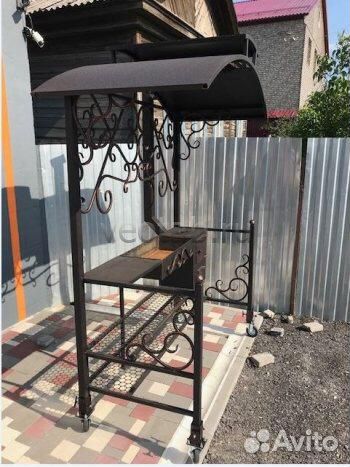 Мангальная зона с печкой и навесом арт.0010