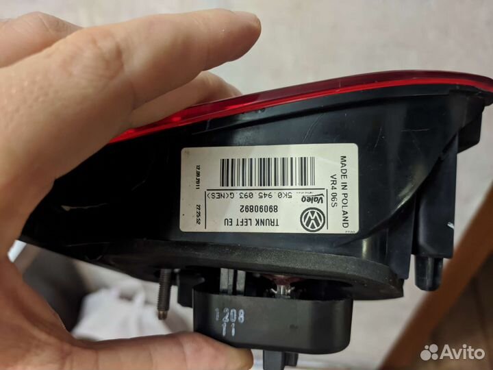 Фонари Volkswagen Golf 6 2011 задние (б/у)