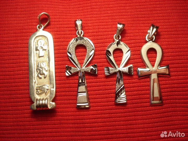 Военный Картуш Глаз Гора Редкий Серебро и Анкх