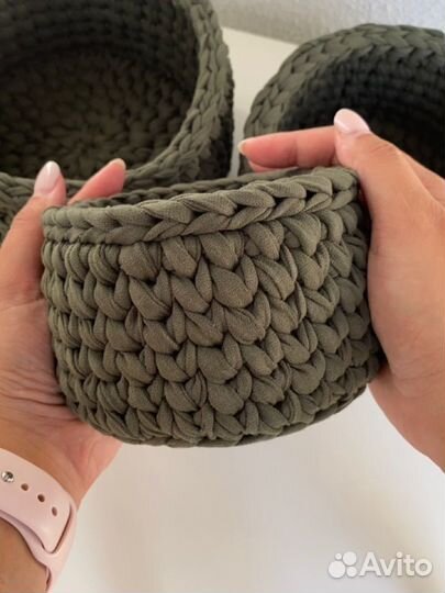 Набор корзин из трикотажной пряжи