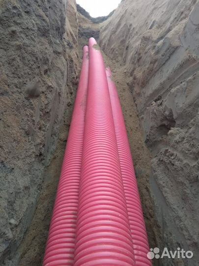 Прокладка кабеля, кабель в земле, заземление