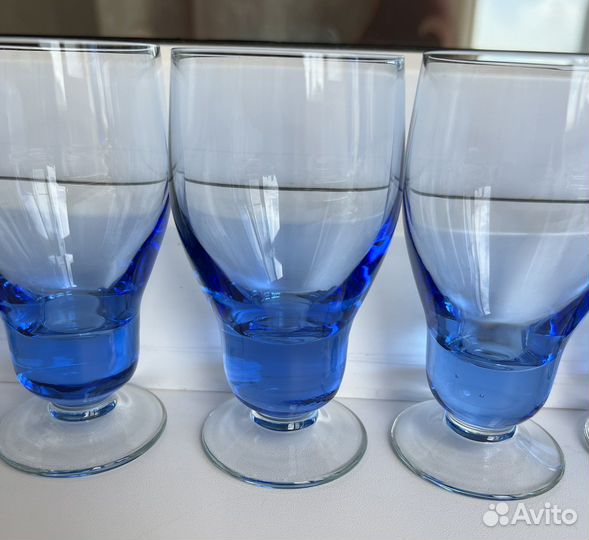 Фужеры Суздаль бокалы СССР кобальтовое стекло