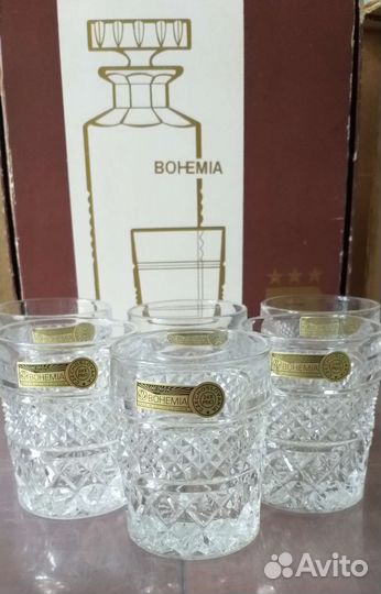 Штоф и стаканы хрустальные Богемия