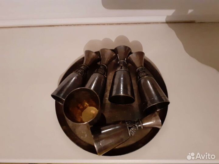 Набор коньячный из мельхиора СССР