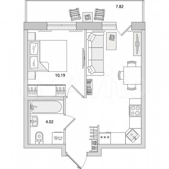 1-к. квартира, 41,5 м², 9/17 эт.