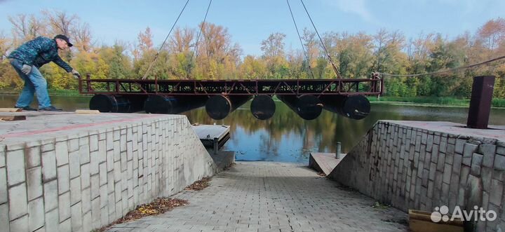 Причал, пирс, понтон под плавдом, баню