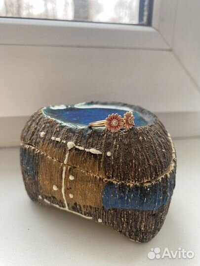 Pandora кольцо розовые маргаритки