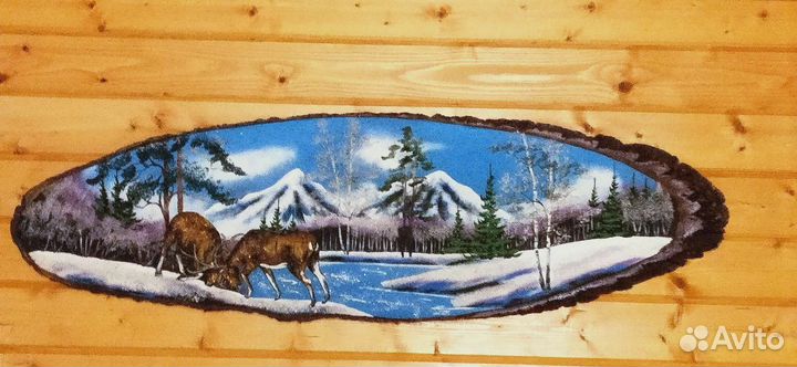 Картина на спиле дерева