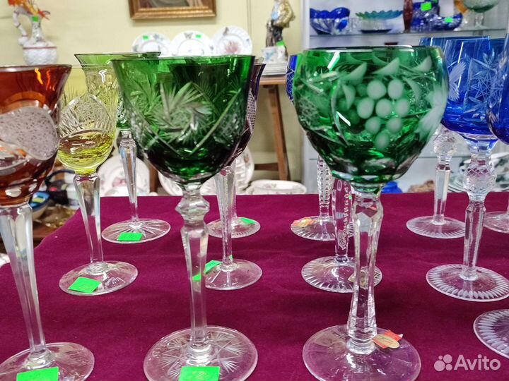 Фужеры цветной хрусталь германия