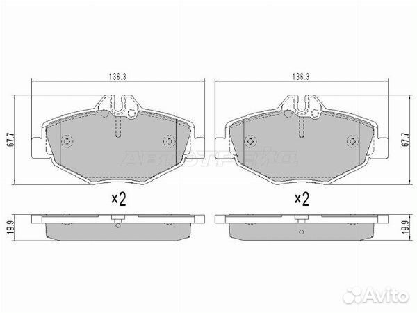 Колодки тормозные перед