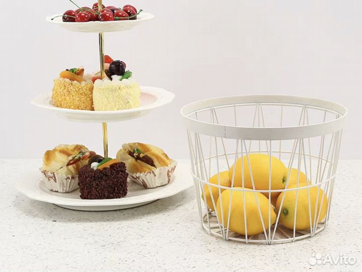 Корзина для хранения металлическая круглая