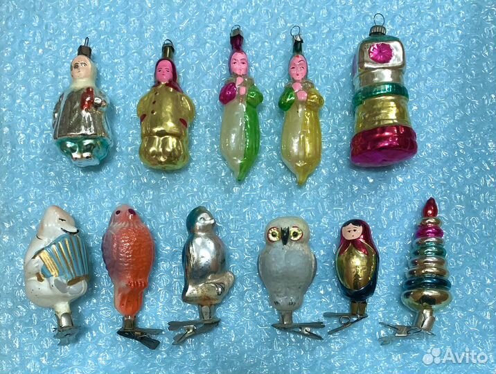 Елочные игрушки СССР: часы, ракета