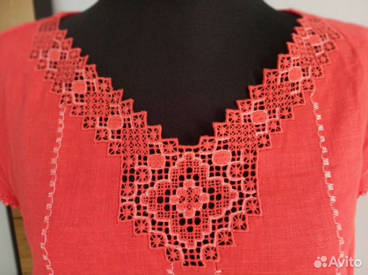 Платье женское лён винтаж ретро СССР