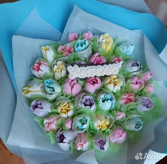 Цветы из зефира день учителя воспитателя